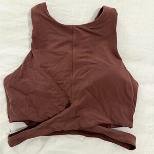 Athleta purple-ish pink crossover tank with built in bra